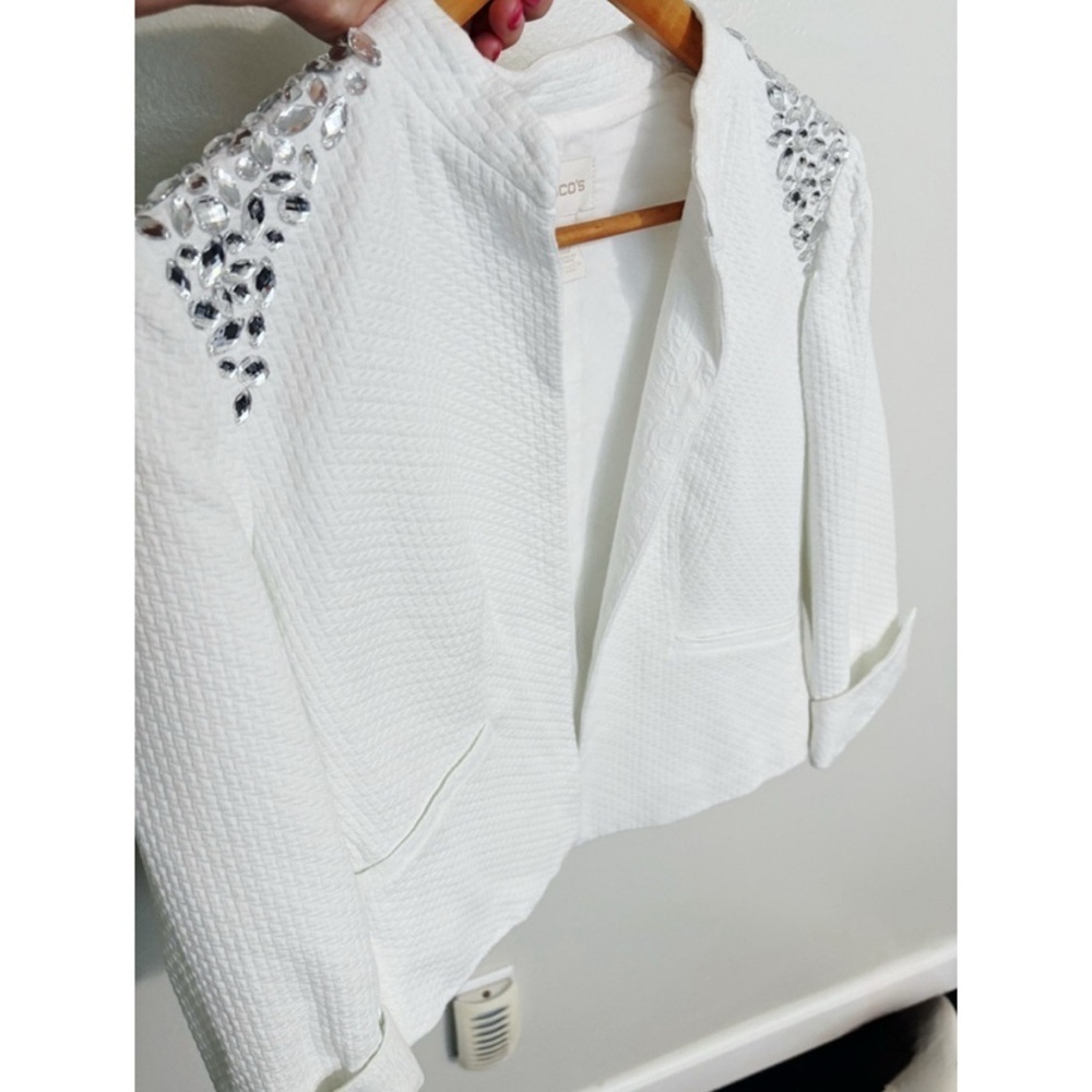 Chico’s Beaded Rhinestone Blazer Jacket
